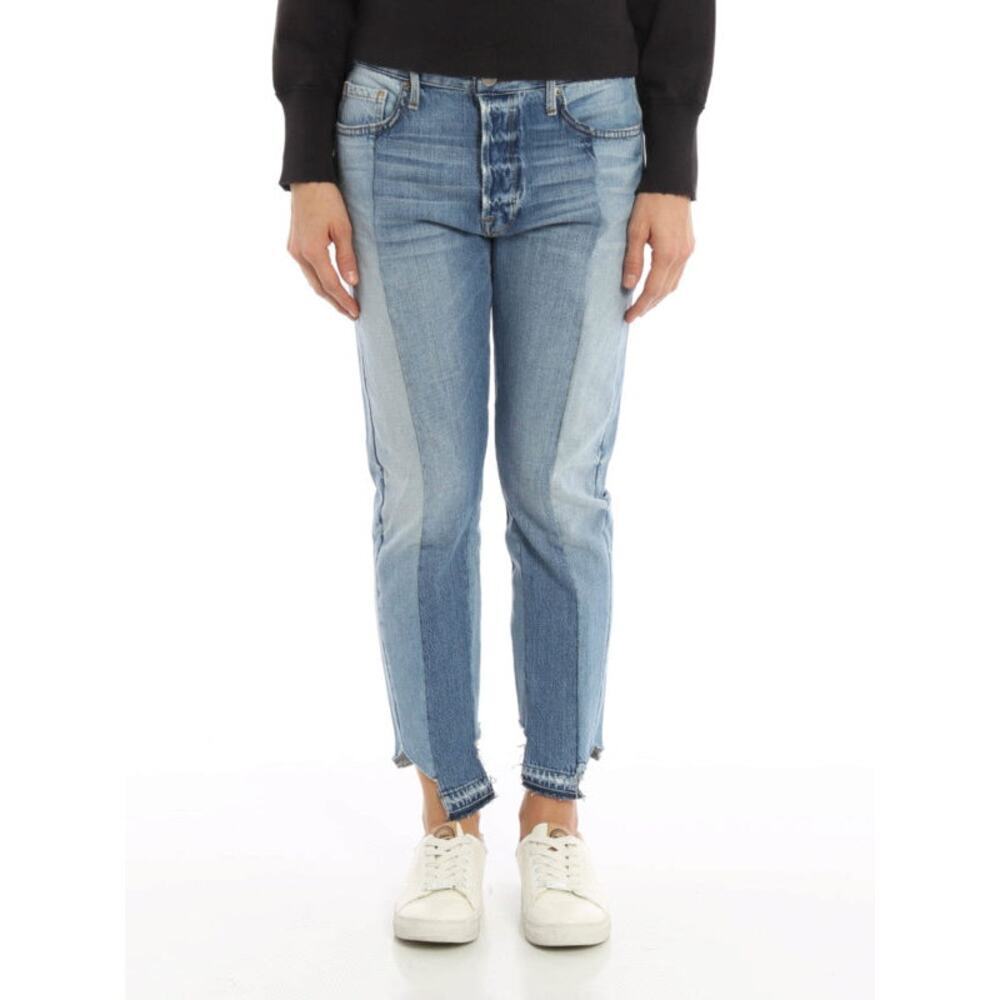 Frame Denim Nouveau Le Mix Jeans‎ Colorblocked Distressed Cropped Size 26
